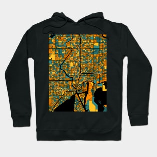 Tampa Map Pattern in Orange & Teal Hoodie